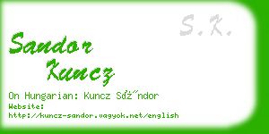 sandor kuncz business card